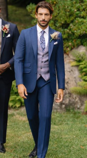 Bright Blue Woven Wool Rich Suit