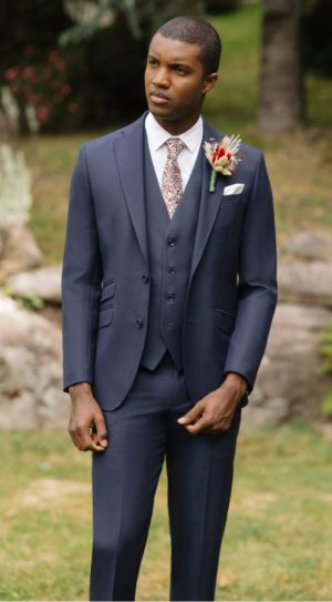 Navy Woven Wool Rich Suit