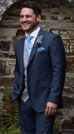 Blue Woven Suit