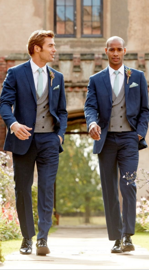 Navy Blue Woven Suit