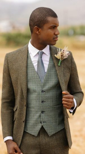 Green Donegal Tweed Slim Fit Suit