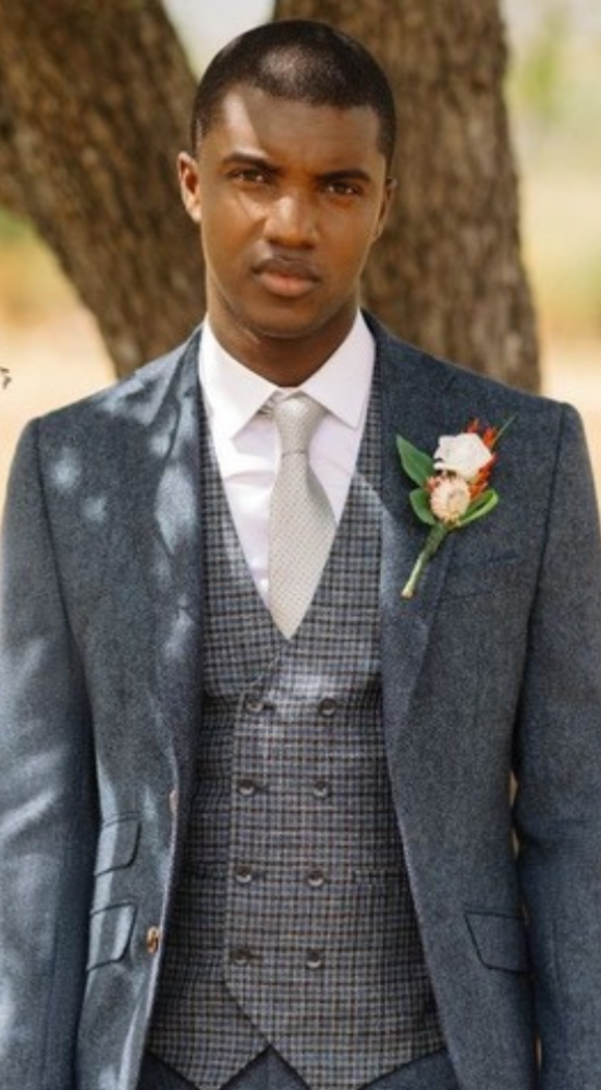 Blue Donegal Tweed Slim Fit Suit - Image 2