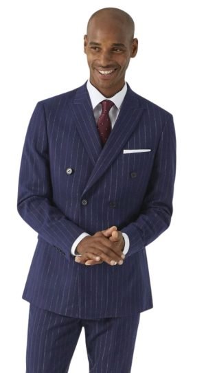 Navy Pinstripe Double Breasted Suit